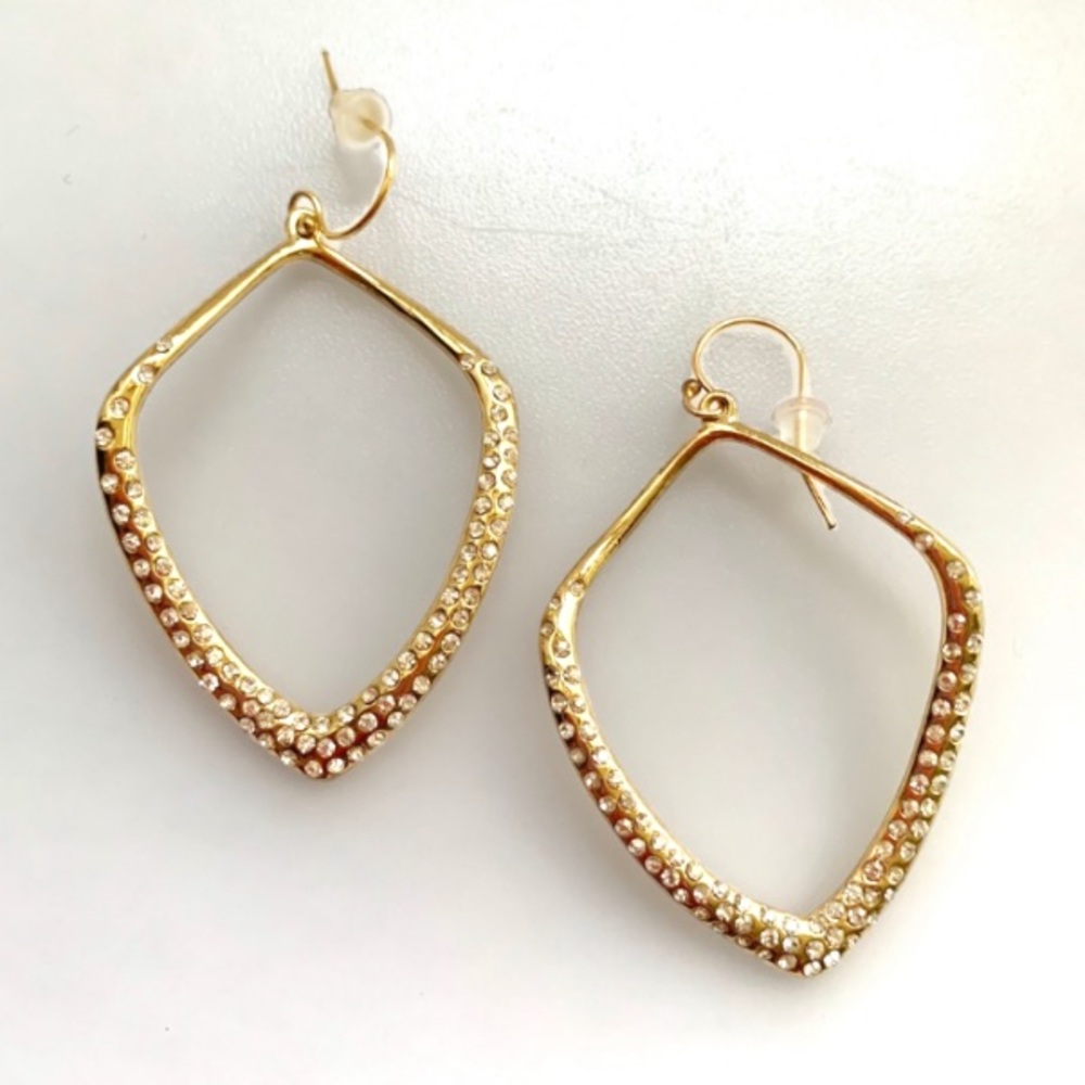 ALEXIS BITTAR• New Gold Miss Havisham Crystal Kite  Reviews Lightweight Earrings - Picture 2 of 14